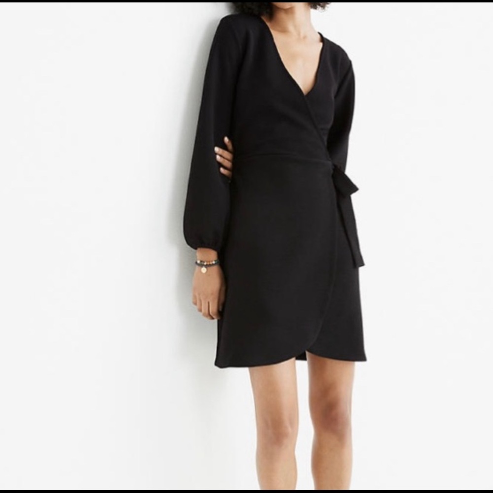 Madewell NWTs Texture & Thread Black Wrap Dress